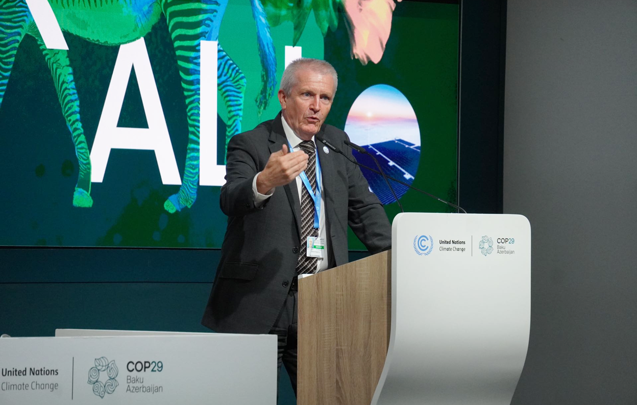 On November 15th, 2024, IUCN Deputy Director General Stewart Maginnis introduced the progress in biodiversity conservation at COP29