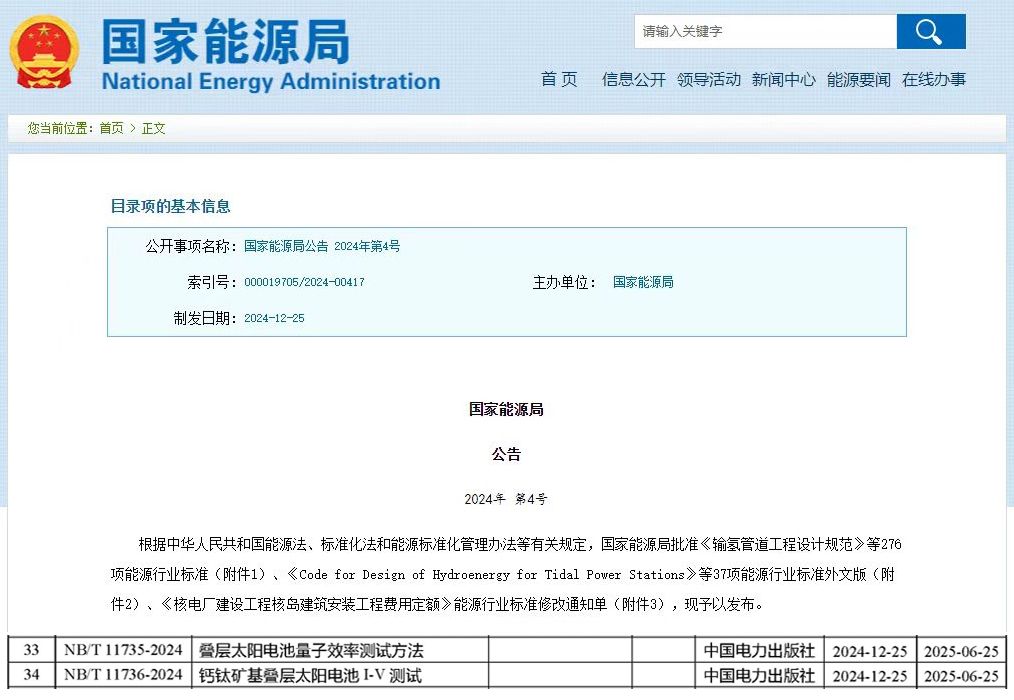 国家能源局2024年第4号公告